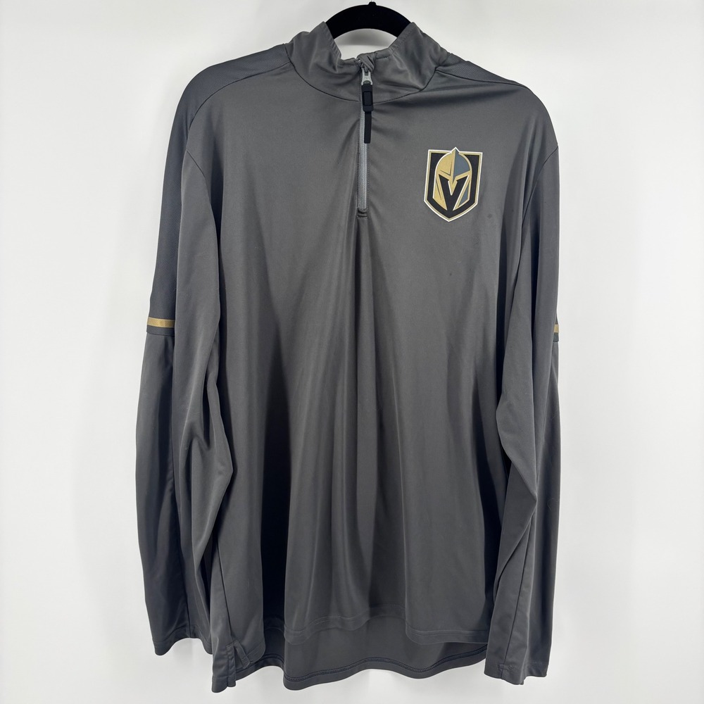 Adidas Vegas Golden Knights NHL Mens XL Quarter Zip Pullover Gray Jacket
